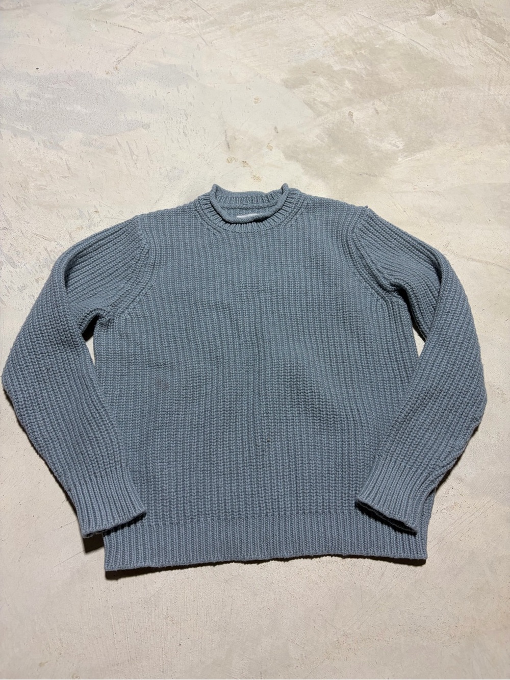Outerknown Crewneck Ribbed wool cotton blend Sweater Slate Blue large